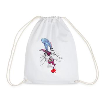 Mosquito Sucking Blood - Drawstring Bag - white - Front