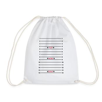 Yes Wow Diva Length Check T-Shirt - Drawstring Bag - white - Front