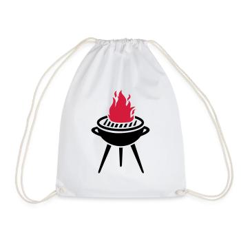 BBQ barbecue - Drawstring Bag - white - Front
