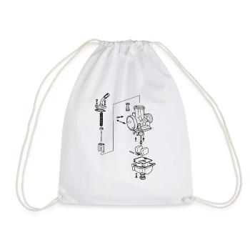 Black Carburetor - Drawstring Bag - white - Front