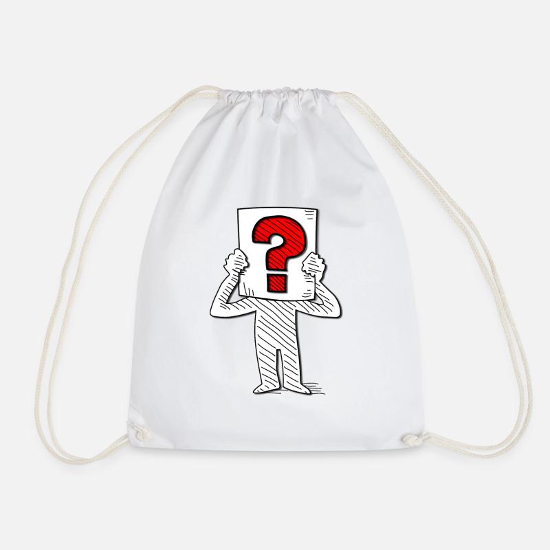 Question, question mark, questioner, unknown - Drawstring Bag - white