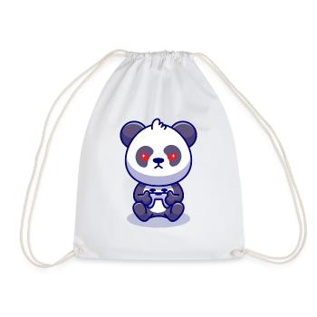 Panda Gaming T-SHIRT - Drawstring Bag - white - Front