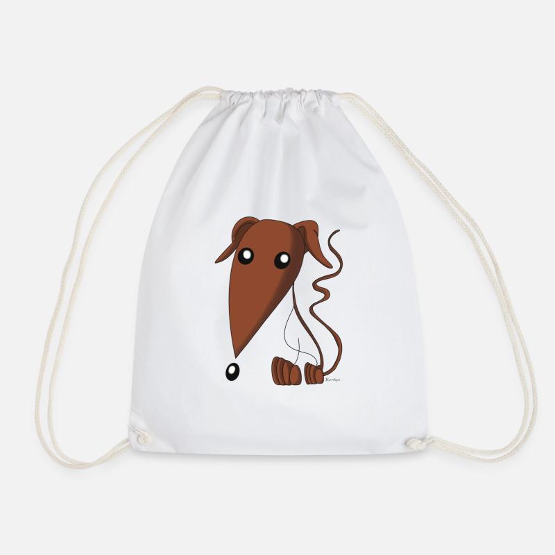 Brauner Spanischer Windhund - Turnbeutel - Weiß