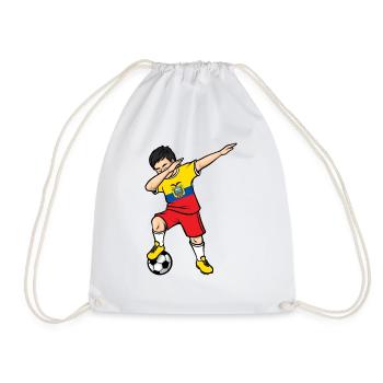 Dabbing Soccer Player Boys Ecuador Soccer - Drawstring Bag - white - Front