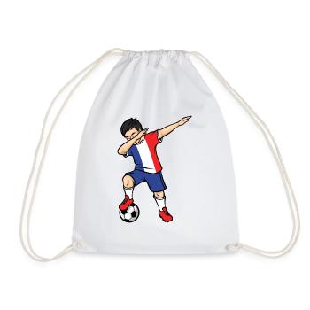 Dabbing Football Player Boys France Football - Drawstring Bag - white - Front