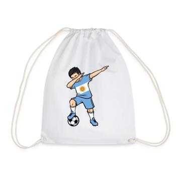 Dabbing Fußballspieler Jungen Argentinien Fußball - Turnbeutel - Weiß - Vorne