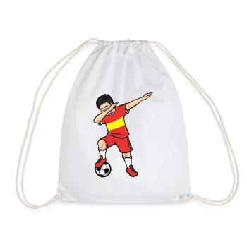 Dabbing Football Player Boys Spain Football - Drawstring Bag - white - Front