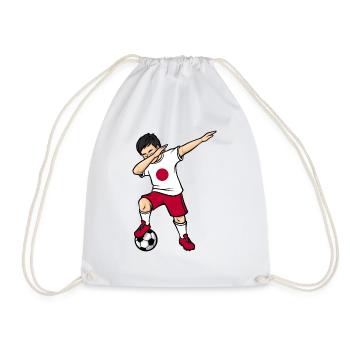 Dabbing Football Player Boys Japan Football - Drawstring Bag - white - Front