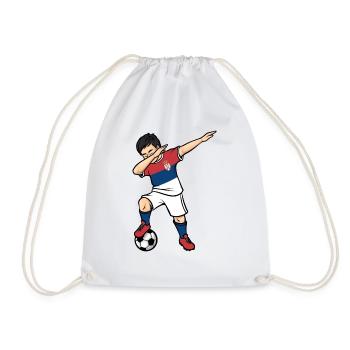 Dabbing Football Player Boys Serbia Football - Drawstring Bag - white - Front