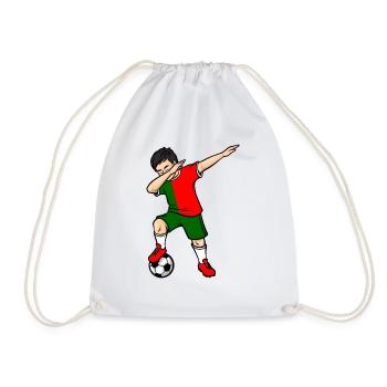 Dabbing Football Player Boys Portugal Football - Drawstring Bag - white - Front