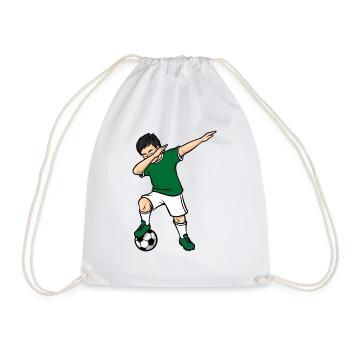 Dabbing Football Player Boys Saudi Arabia Football - Drawstring Bag - white - Front