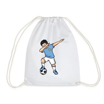 Dabbing Football Player Boys Uruguay Football - Drawstring Bag - white - Front