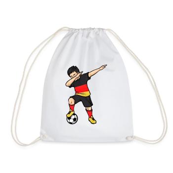 Dabbing Fußballer Junge Fußball Deutschland Trikot - Turnbeutel - Weiß - Vorne