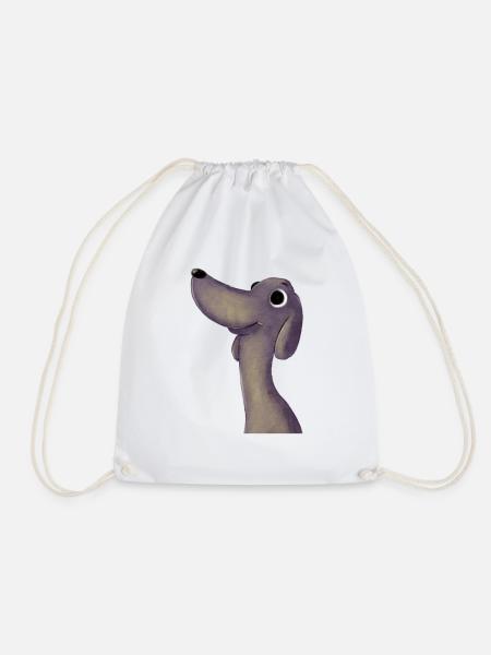 Funny dog - Drawstring Bag - white