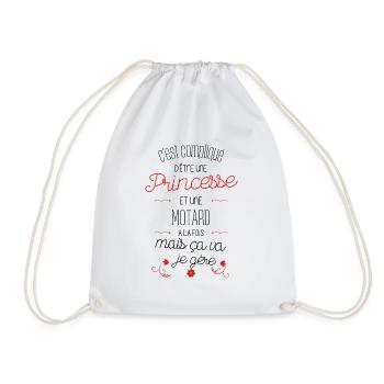 C'est compliqué d'être une Princesse et une motard - Sac de sport léger - blanc - Devant