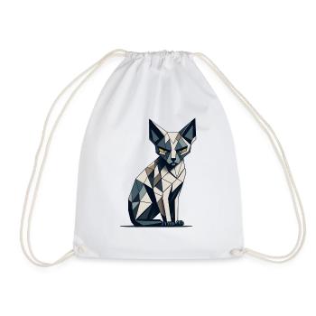 Chat siamois polygonal - Sac de sport léger - blanc - Devant