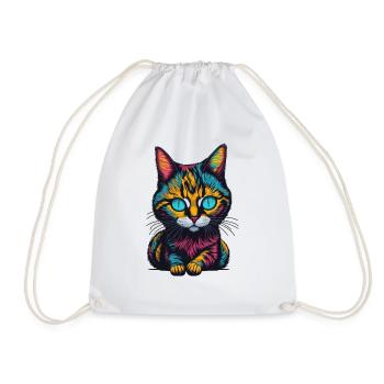 Katze I Stubentiger I Geschenk - Turnbeutel - Weiß - Vorne