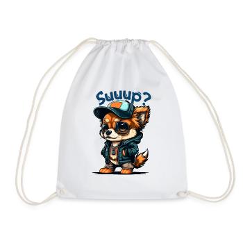 Suuup Hundewelpe - Turnbeutel - Weiß - Vorne