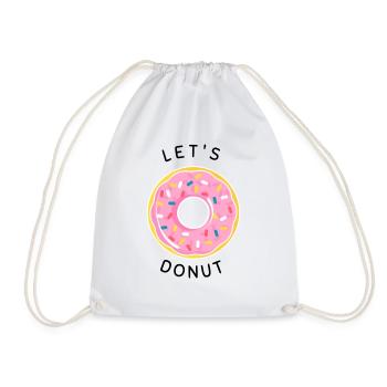 Lets Donut - Drawstring Bag - white - Front