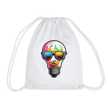 Bulb / Bulb / Brightness / Light - Drawstring Bag - white - Front