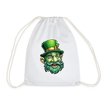 Leprechaun / Leprechaun / Green / Ginger / Ireland - Drawstring Bag - white - Front