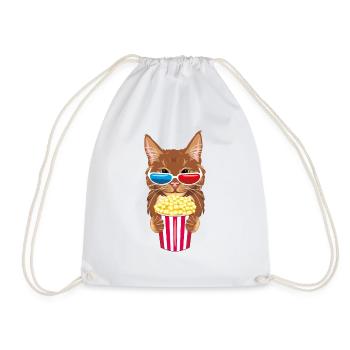 Funny ginger cat are movie expert - Drawstring Bag - white - Front