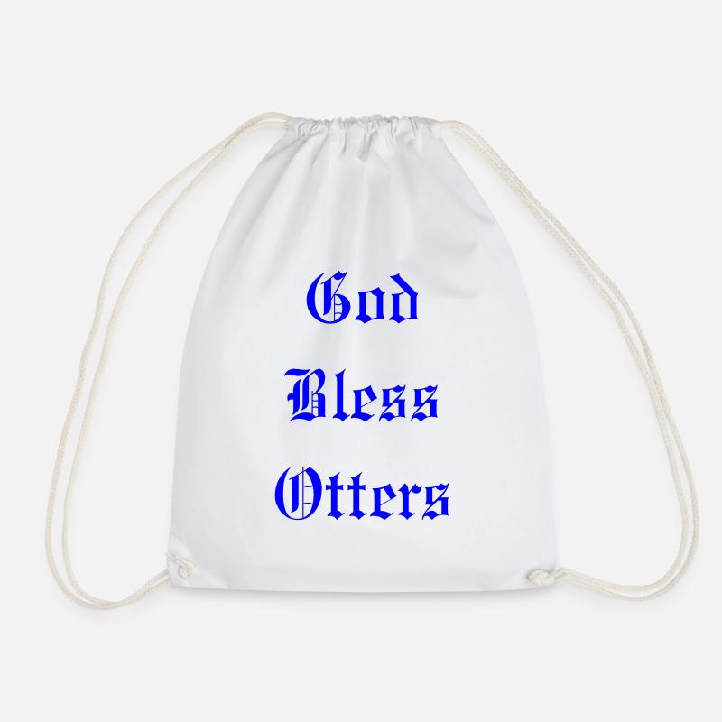 GodBlessOtters - Drawstring Bag - white