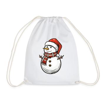 Snowman Christmas - Drawstring Bag - white - Front