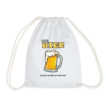 Das Bier Motiv - Turnbeutel - Weiß - Vorne