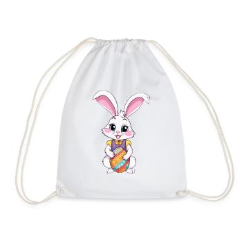 Easter bunny with Easter eggs - Drawstring Bag - white - Front