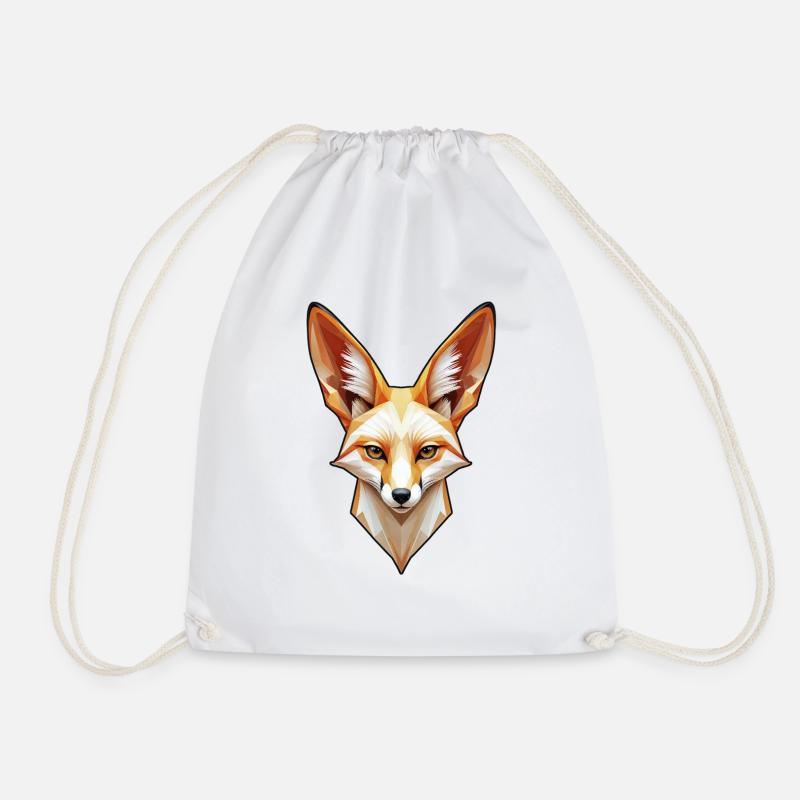 Fennec-Kopf in Farbe - Turnbeutel - Weiß