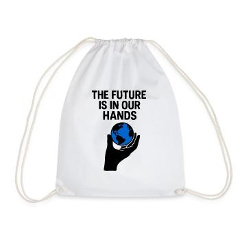 The Future is in our hands - Drawstring Bag - white - Front