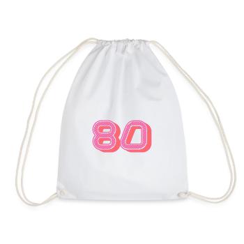80. 80 YEARS. 80th ANNIVERSARY. 80 YEARS ANNIVERSARY. - Drawstring Bag - white - Front