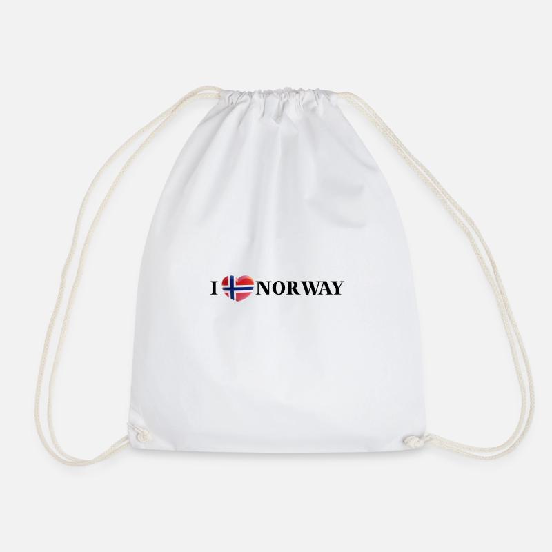I LOVE NORWAY Geschenkidee Norwegen - Turnbeutel - Weiß