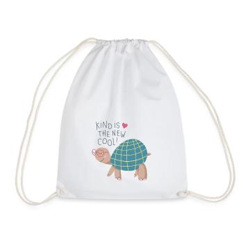 Illustration "Kind is the new cool" - Drawstring Bag - white - Front