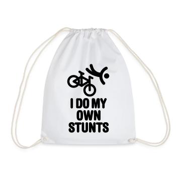 I do my own stunts mountain bike MTB ATB biking - Turnbeutel - Weiß - Vorne