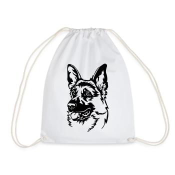 German Shepherd - Drawstring Bag - white - Front