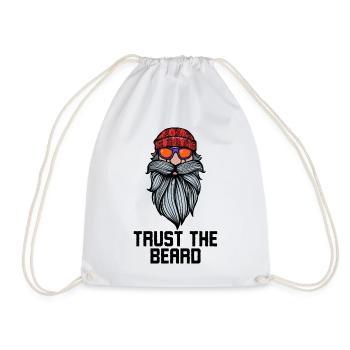 Facial Hair Beard Statement Bearded Full Beard - Drawstring Bag - white - Front