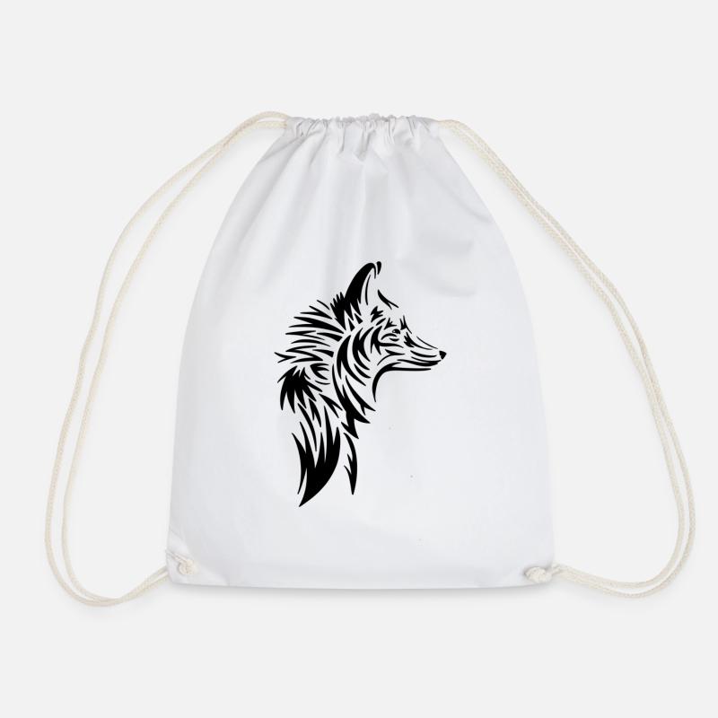 Fox - Drawstring Bag - white