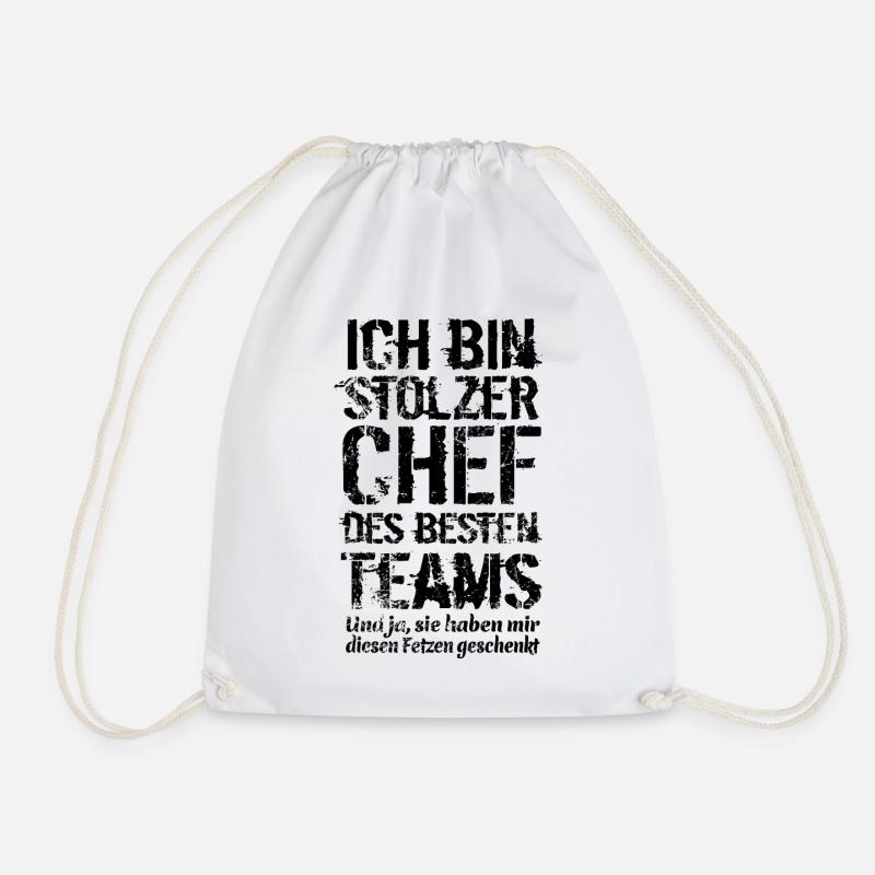 Ich bin stolzer Chef des besten Teams - Spruch - Turnbeutel - Weiß