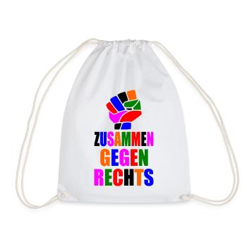 Zusammen gegen rechts - Turnbeutel - Weiß - Vorne