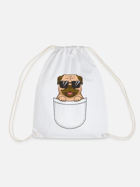 Pug Pocket Sonnenbrille - Turnbeutel - Weiß