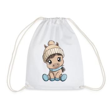 cheval mignon mignon bébé enfants animal dessin animé - Sac de sport léger - blanc - Devant