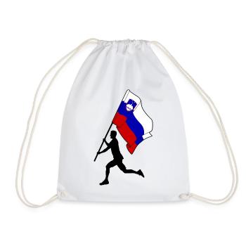 Drapeau Slovénie homme courant - Sac de sport léger - blanc - Devant