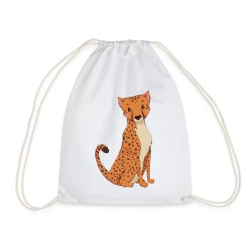 Cheetah - Drawstring Bag - white - Front