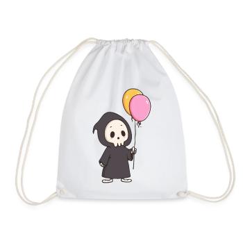 Mignon Faucheur avec des ballons - Design d’humour noir - Sac de sport léger - blanc - Devant