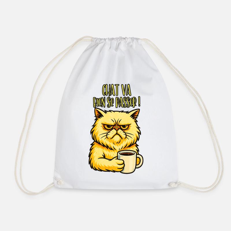 Cat wird es gut gehen! - Katzen-Humor - Turnbeutel - Weiß
