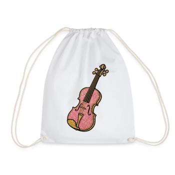 Pink Glitzer Violine | Erste Geige im Orchester - Turnbeutel - Weiß - Vorne