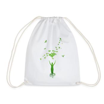 Tree of Life – Harmony of Man & Nature - Drawstring Bag - white - Front