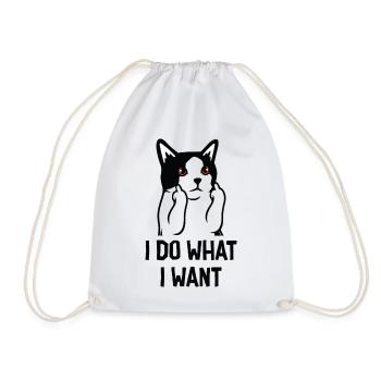drôle de chat - I do what i want - Sac de sport léger - blanc - Devant